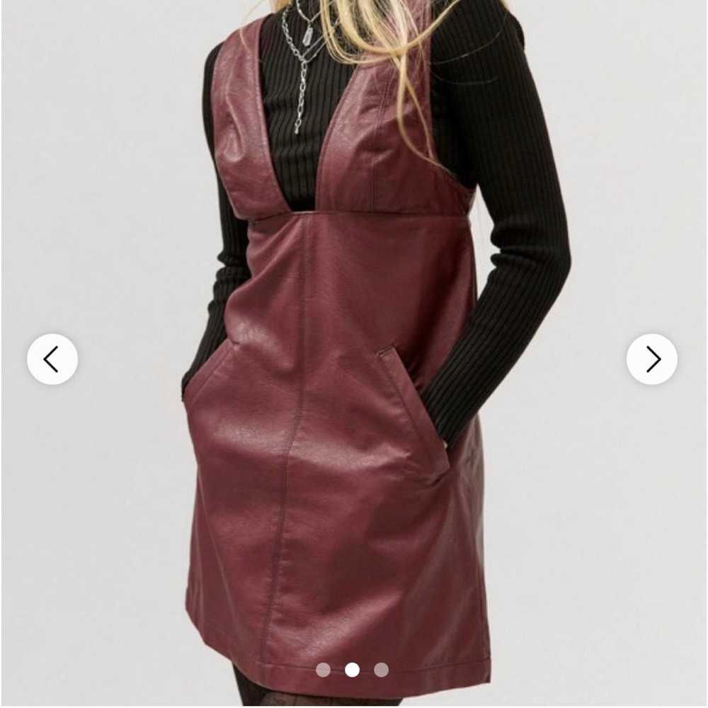 NWT Red Leather Red Urban Outiftters Mini Dress size xs